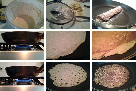 Pannenkoeken zonder ei bak je in een pan op de juiste, hete temperatuur zodat er snel grote gaten van het bakpoeder verschijnen