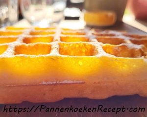 Brusselse wafel zijaanzicht