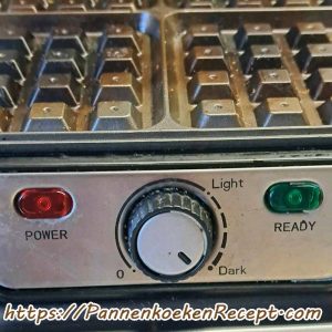 Instelknop wafelijzer voor zachte wafeltjes heetste stand 'Dark'